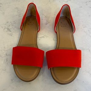 NWOT Red Slip on Sandals with Heel - Size 8